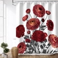 thumbnail image 2 of JOOCAR Floral Shower Curtain with 12 Hooks Washable Polyester Fabric 72"x72" inch, 2 of 7