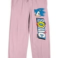thumbnail image 2 of Sonic The Hedgehog Character Head & Name Text Women's Pink Sleep Pajama Pants-Medium, 2 of 6