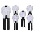 thumbnail image 1 of 5-7pc Formal Black White Suit Set Lilac Bow Necktie Vest Boy Baby Sm-20 Teen, 1 of 3