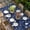 Denim Blue White, variant on Christmas Black Table Cloths for 5 Foot Rectangle Tables, Xmas Tree Winter Snowflakes Plants Holiday Patio Waterproof Elastic Fitted Tablecloths, Washable Rectangular Table Cover for Camping