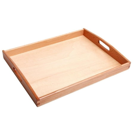 

Wooden Tray - Small Rectangular Tray with Handles - Decorative Beechwood - Serving Coffee Tea Snacks Breakfast and Dinner