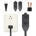 thumbnail image 2 of EP 2 Pack 6 Ft Extension Cord with 3 Power Outlets - 2 Prong Plug, 16 AWG SPT-2 Durable Black Power Cable for Home, Office or Kitchen - UL Listed, 2 of 6