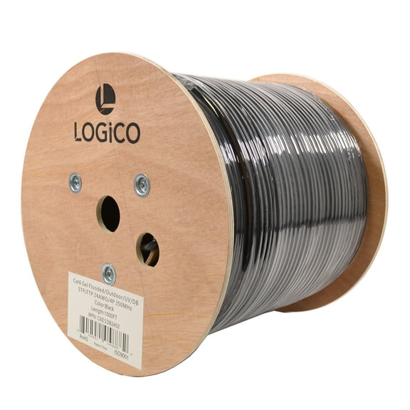 Cat6 Shielded Ethernet Cable 1000FT Outdoor Direct Burial Gel 23AWG Pure Copper
