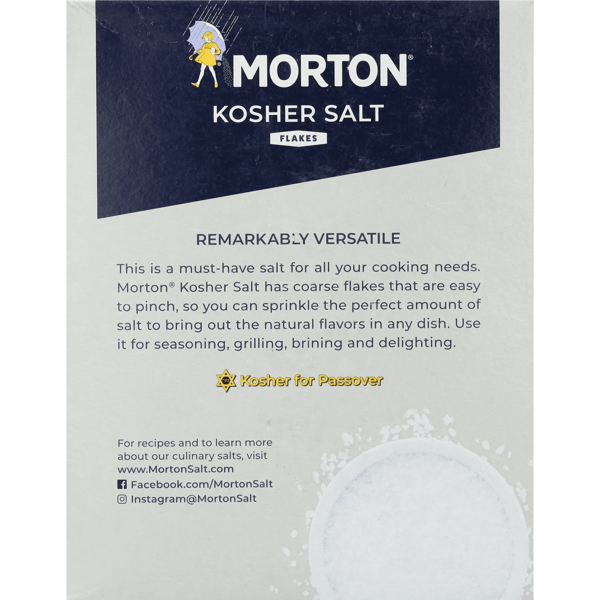 (4 pack) Morton Kosher Salt Flakes 3 lb.