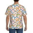 thumbnail image 3 of Vsdgher Rainbow Flowers Print Men's Dry Fit Mesh Athletic Shirts Moisture Wicking Tennis T-Shirt Tops, 3 of 9