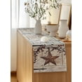 thumbnail image 5 of Table Runner 72 Inches Long for Kitchen Dining, Texas Star Vintage Dresser Scarf Farmhouse, Dining Table Decorations for Wedding/Parties, Brown Retro Berry Beige Wooden 13 x 72 In, 5 of 8