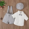 thumbnail image 3 of Toddler Dress Suit Dress Shirt Suspender Pants Toddler Easter Outfit Boy Baby Outfits Boy 18-24 Months, 3 of 8