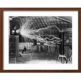 thumbnail image 2 of Art.com Bolts of Electricity Discharging in the Lab of Nikola Tesla Photographic Print by Stocktrek Images, Brown Frame Wall Art, 21" x 17", 2 of 5