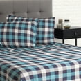 thumbnail image 2 of Sheet Set 4PC Q Navy & Aqua Plaid, 2 of 3