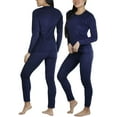 thumbnail image 3 of ToBeInStyle Women's Soft Velvet Long Sleeve Top and Bottom Thermal Set, 3 of 7
