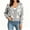 Gray, variant on Long Sleeve Women's Open Front Button Down V Neck Knitted Floral Print Sweaters Cardigan