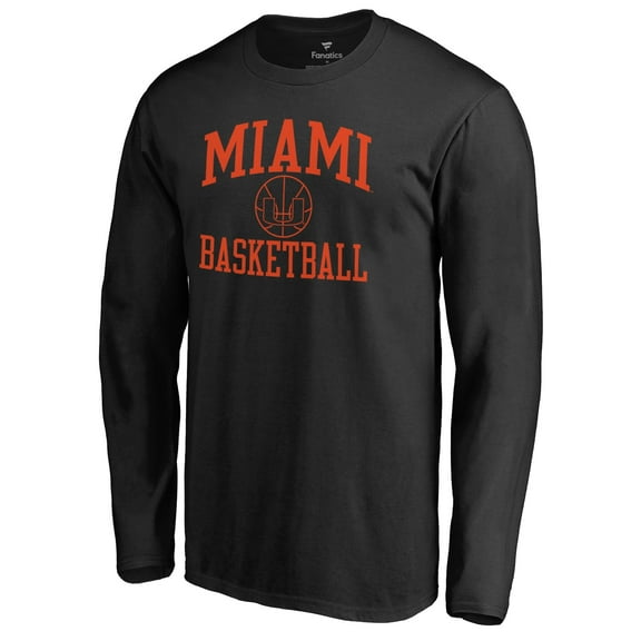 Men's Black Miami Hurricanes In Bounds Long Sleeve T-Shirt