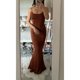 thumbnail image 3 of Vestido de color puro, vestido largo con tirantes finos y tirantes finos para mujer diseñado para el futuro, 3 of 7