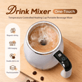 thumbnail image 6 of QOPR Self Stirring Coffee Mug with Handle, Automatic Electric Mixing Cup with Lid, Stainless Steel Battery Powered, White & Grey, 6 of 9
