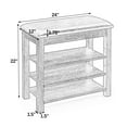 thumbnail image 6 of GZXS Shoe Storage Bench with PU Leather Padded Seat, Rubberwood Frame, Hidden Flip-Top Storage and 3-Layer Shoe Organizer, 24"W for Small Space, Apartment, Entryway (Vintage), 6 of 9