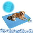 thumbnail image 2 of Pressure Activated Gel Self-Cooling Pet Mat Machine Washable Cloth Heat Absorb Dog Cat Bed Floor Cushion For Large Breed Pets Hot Weather 27.6"× 21.7", 2 of 7