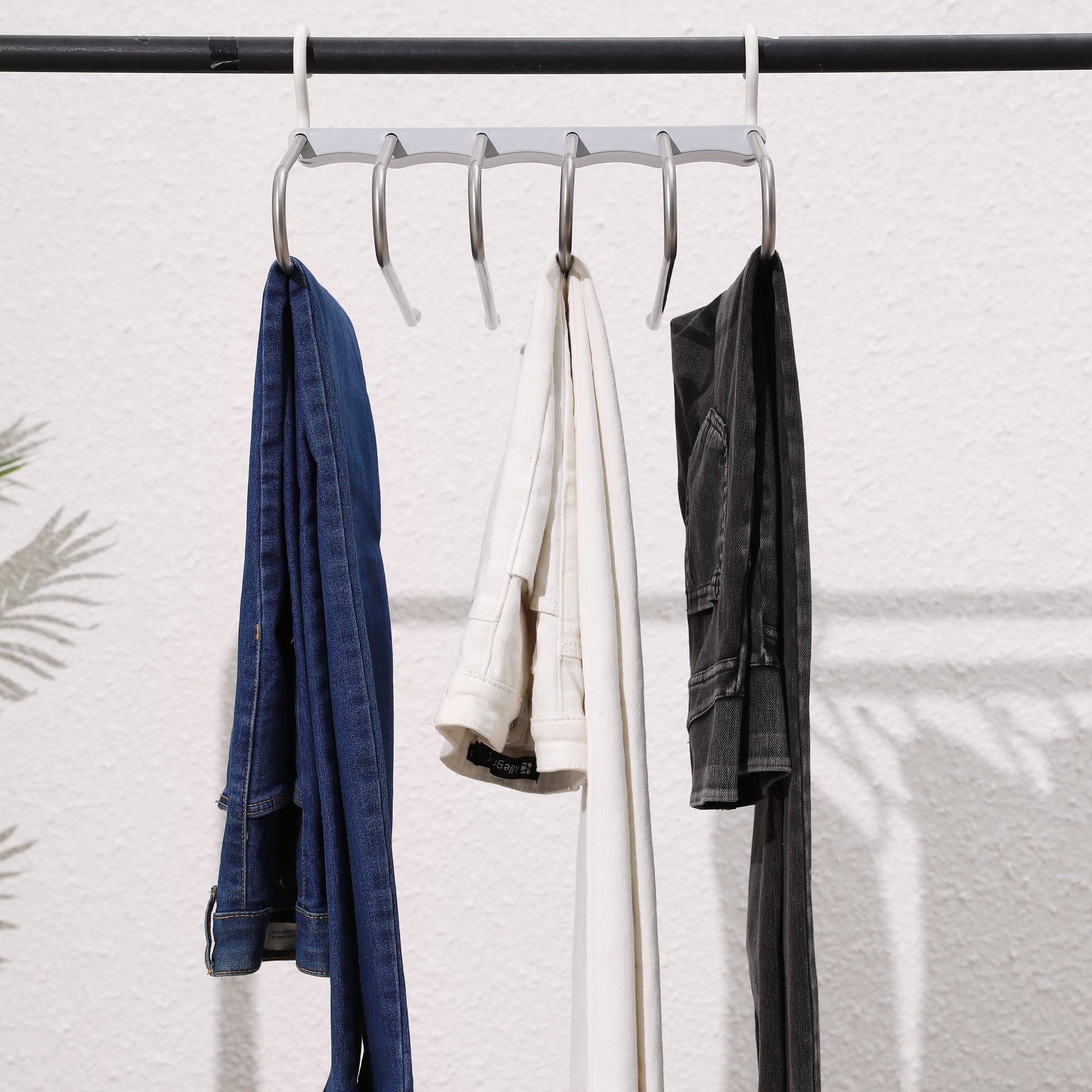 Unique Bargains Space Saving Non Slip Metal Pants Hangers 2 Pcs Gray