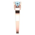 thumbnail image 3 of 1.06 ct Round Cut Natural Aquamarine Solitaire with Simulated Diamond Accents 14K Rose Gold Womens Engagement Ring, 3 of 5
