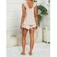 thumbnail image 2 of Womens Pajamas Set 2 Piece Ruffle  Soft Tank Top and Shorts Sleepwear Set Bridal Pajama for Women Set, 2 of 7