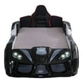thumbnail image 3 of Furniture of America Dash Kids Plastic Twin Race Car Bed with LED and Sound, Black and White, 3 of 9