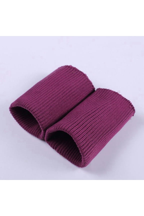 1 Pair Tubular Knit Rib Cuffing Fabric, Stretchy Replacement Material for Sweatshirt Jacket Coat Sleeve Cuff, Ideal for Sewing DIY Craft Projects, Purple
