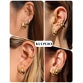 thumbnail image 6 of VEEDOFA Small Chunky Gold Hoop Earrings Hypoallergenic S925 Post 14K Golden Plated Chunky Hoop Earrings Non Tarnish Small Thick Huggie Gold Hoops for Sensitive Ears, 6 of 7
