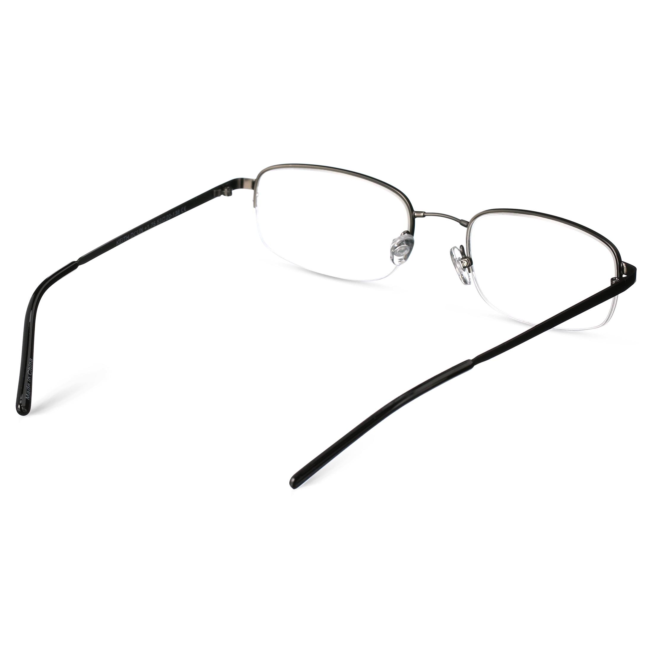 M+ Readers Men's Keith +1.75 Rectangle Reading Glasses with Case, Dark Gunmetal