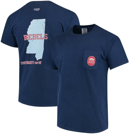 Old Miss University - Ole Miss Rebels Southern Collegiate Comfort Colors State T-Shirt - Navy