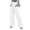 White, variant on Maean Loose Pants for Women Summer Cotton Linen Elastic Waist Bowknot Belted Wide Leg Trousers with Pockets