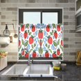 thumbnail image 4 of Yayeee Kitchen Curtains Light Filtering 27"x36" Rod Pocket Short Cafe Window Panel, Vibrant Strawberries, 4 of 7