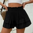 thumbnail image 2 of Htigea Clearance Flowy Shorts for Women Casual Boho Ruffle Skorts High Waist Mini Skirts Golf Tennis Shorts Black,L, 2 of 7