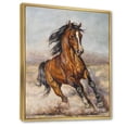 thumbnail image 3 of A Brown Horse In The Race 24 in x 32 in Framed Painting Canvas Art Print, by Designart, 3 of 5