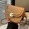 thumbnail image 4 of Bolso de hombro mini bolso de mano de PU bolso de mano de moda para mujer bolso de sillín de color sólido cartera caqui, 4 of 5