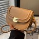 thumbnail image 4 of Bolso de hombro mini bolso de mano de PU bolso de mano de moda para mujer bolso de sillín de color sólido cartera caqui, 4 of 5
