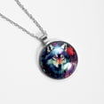 thumbnail image 4 of Wolf Women's Round Glass Pendant Necklace, 4 of 5
