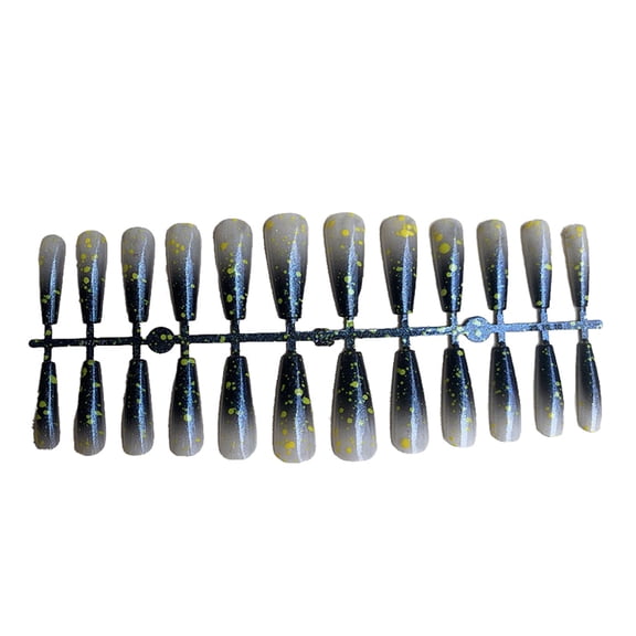 Soidarity 24 piezas de uñas artificiales en forma de T Presione en la envoltura completa Gradiente Puntas de uñas falsas Accesorio de manicura Type1 NO1