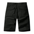 thumbnail image 4 of Dwelliawo Men's Hiking Cargo Shorts Quick Dry Lightweight Relaxed Fit Hiking Shorts Elastic Waist Solid Summer Short Pants with Pockets Pants Black XL, 4 of 4