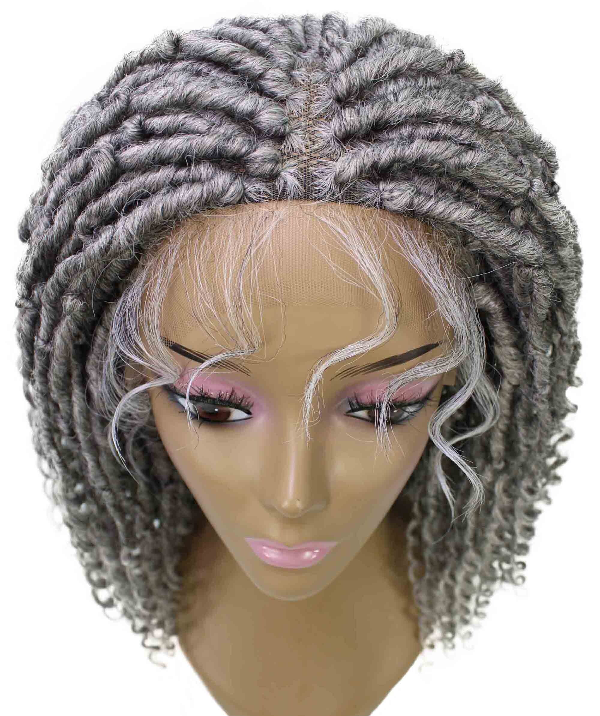 LUXLUXE Angel Curly Locs Braid Braided Women Wig, 20+ Shades of Natural, Dip Dyed & Blended Colors