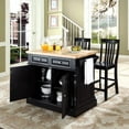 thumbnail image 2 of Crosley Oxford Butcher Block Top Kitchen Island with Stools in Black, 2 of 5