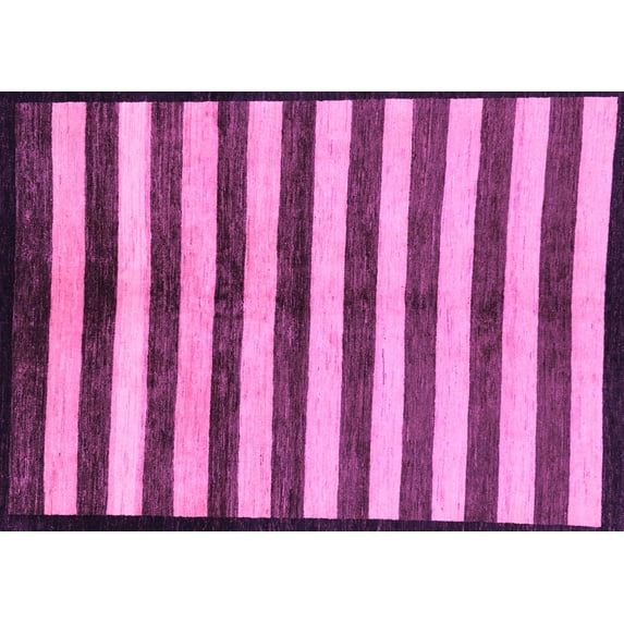 Ahgly Company Indoor Rectangle Oriental Purple Modern Area Rugs, 5' x 8'