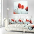 thumbnail image 2 of Designart Poppies on Background of Sea - Floral Throw Pillow - 16x16, 2 of 4