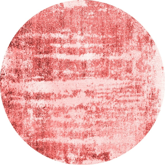 Ahgly Company Indoor Round Oriental Red Industrial Area Rugs, 3' Round