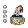 thumbnail image 2 of Animal Print Storage Toy Bag Chair, Safari Pattern Cheetah Skin Print Fauna Theme in Neutral Colors, Stuffed Animal Organizer Washable Bag, Small Size, Brown Beige, by Ambesonne, 2 of 3