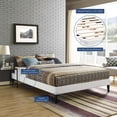 thumbnail image 4 of Modway Tessie Queen Vinyl Bed Frame with Squared Tapered Legs in White, 4 of 6
