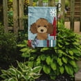 thumbnail image 2 of Winter Holiday Chocolate Brown Poodle Garden Flag, 2 of 3