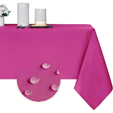 

210GSM Rectangle Table Cloth - Heavy Duty Water Proof Microfiber Tablecloth Decorative Fabric Table Cover for Outdoor and Indoor Use (Plum Red 60 x 102 Inch)