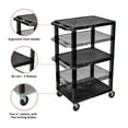 thumbnail image 2 of 42'' H Adjustable Black All Purpose Boardroom Service Utility Tuffy Av Cart With 3 Shelves And Electrical Outlet In, 2 of 4
