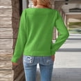 thumbnail image 6 of Women's Hollowout Long Sleeve Knit Pullover Top Loose Fit Crewneck Sweater For Daily Wear Office Outing Holiday Outfits, 6 of 9