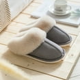 thumbnail image 4 of Winter Slides Fuzzy Unisex Non-skid Thickened House Sandals Slip on Slippers, 4 of 10