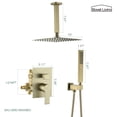 thumbnail image 2 of Boyel Living 10 in Ceiling Mount Dual Shower Heads Shower System High Pressure Rainfall Shower Head Set,Brushed Gold Handheld Shower Head With Top Spray, 2 of 11
